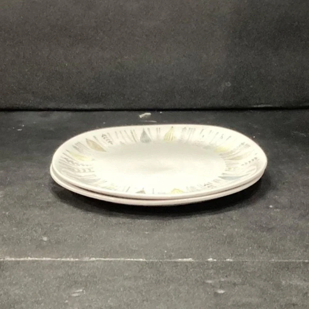 Alfred Meakin Corinth Glo-White Dessert Plates, Set of‎ 2, Vintage Dinnerware